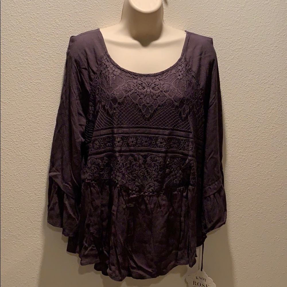 Knox Rose Baby Doll Top w/ Lace